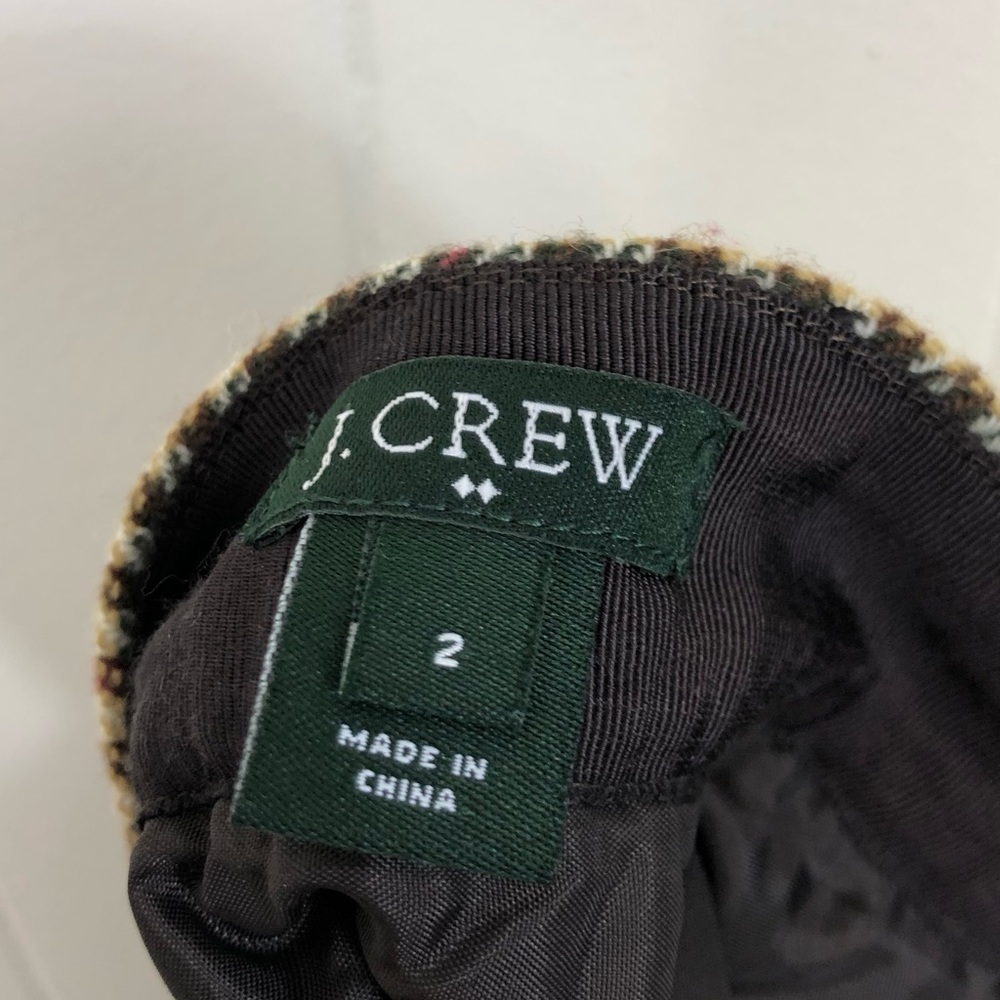 J. Crew Houndstooth Wool Mini Skirt Sz 2 - Picture 5 of 8